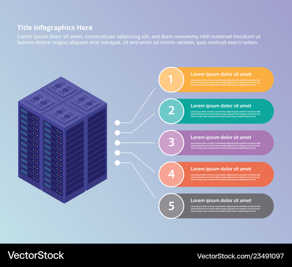 Server data center collection with isometric Server data center collection with isometric vector image