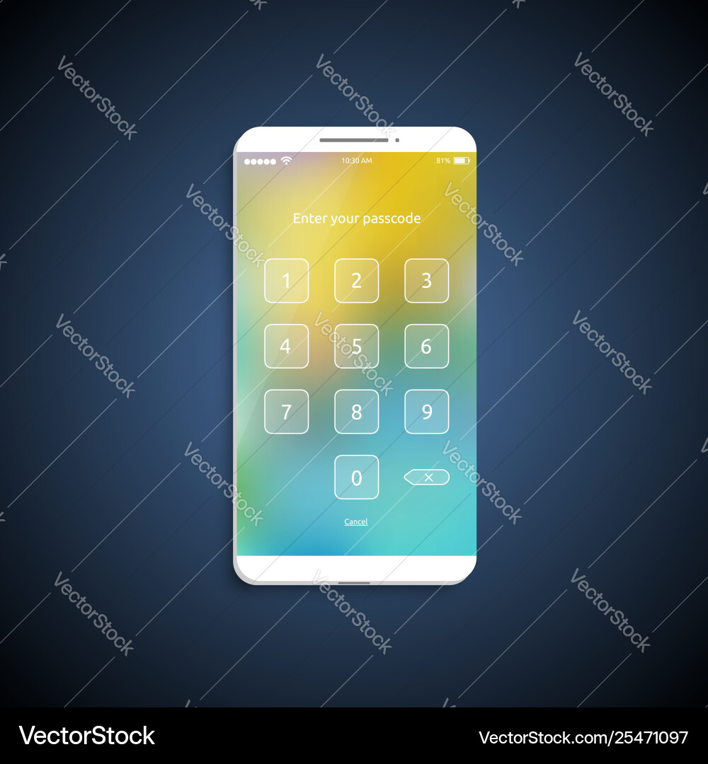 Simple and colorful ui surface for smartphones Simple and colorful ui surface for smartphones vector image