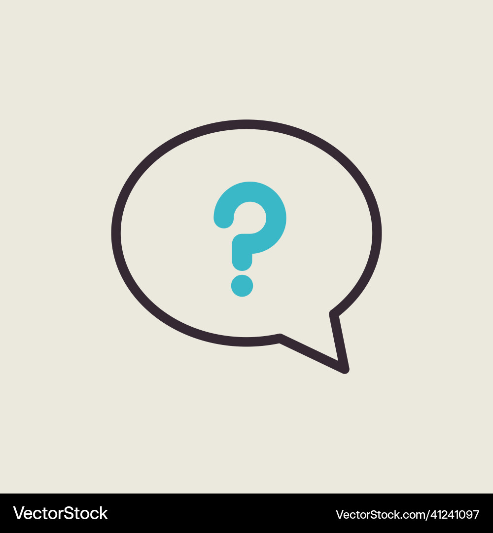Speech bubble with question mark icon e-commerce vector image