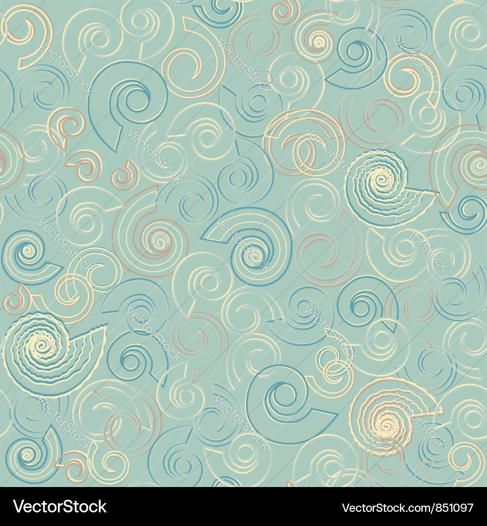 Swirls & Spirals Seamless Pattern vector image