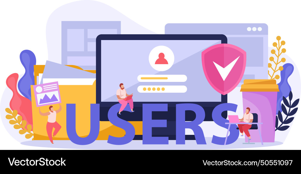 Users of computer composition vector image