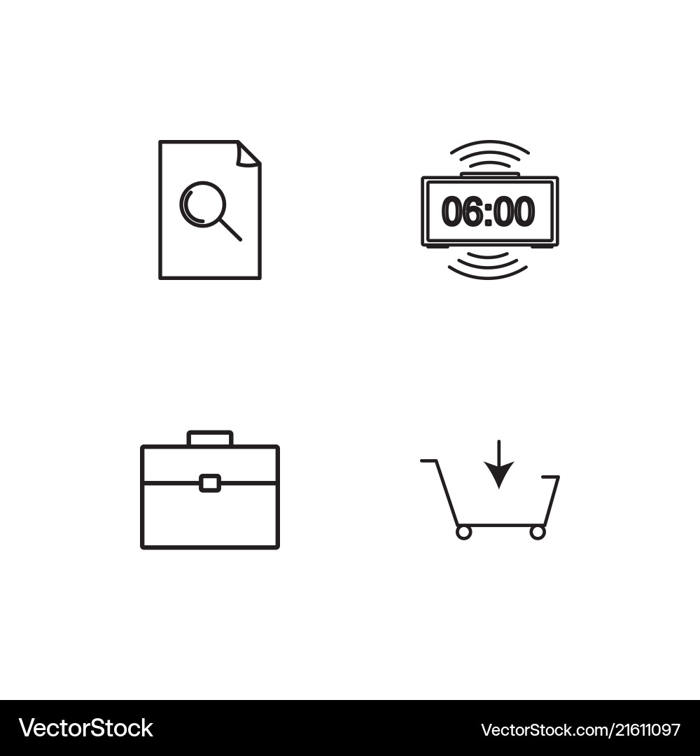 Web linear icons set simple outline vector image