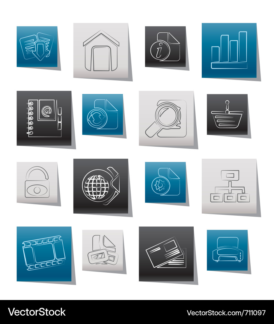 Web site and internet icons vector image