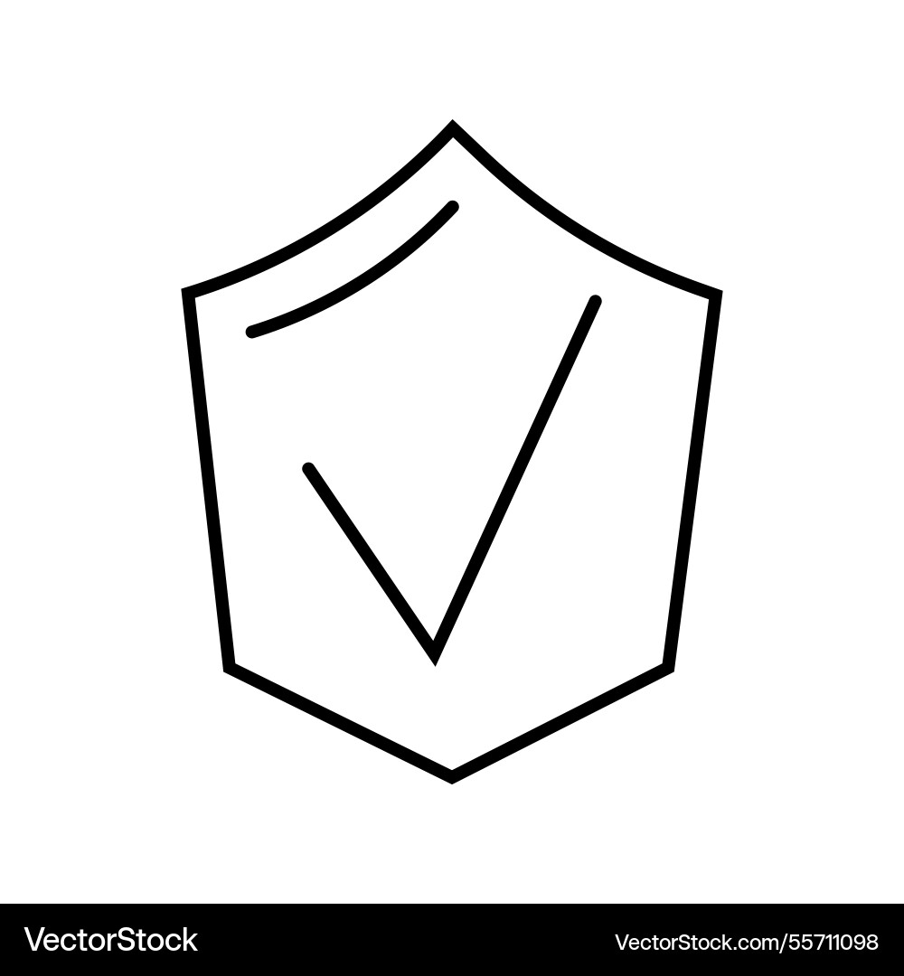 A simple checkmark inside shield symbolizing A simple checkmark inside shield symbolizing Vector Image