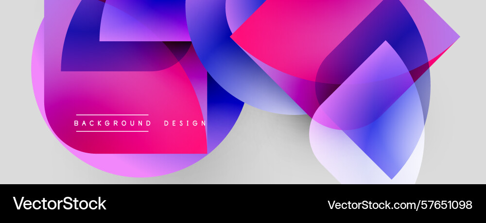 Abstract vibrant shapes overlap creating dynamic Vector Image