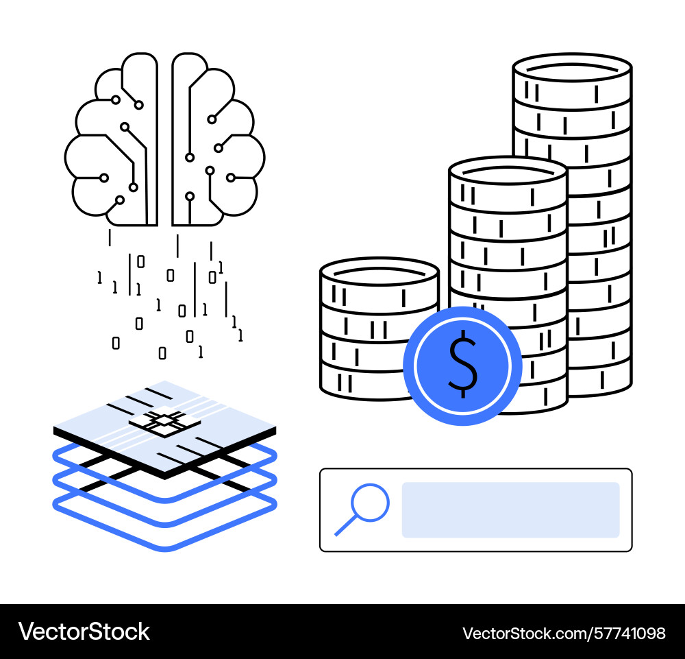 Artificial intelligence and data-driven finance vector image