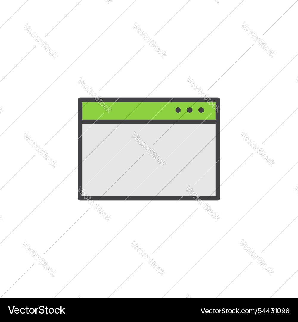 Browser window icon in colored version Browser window icon in colored version vector image