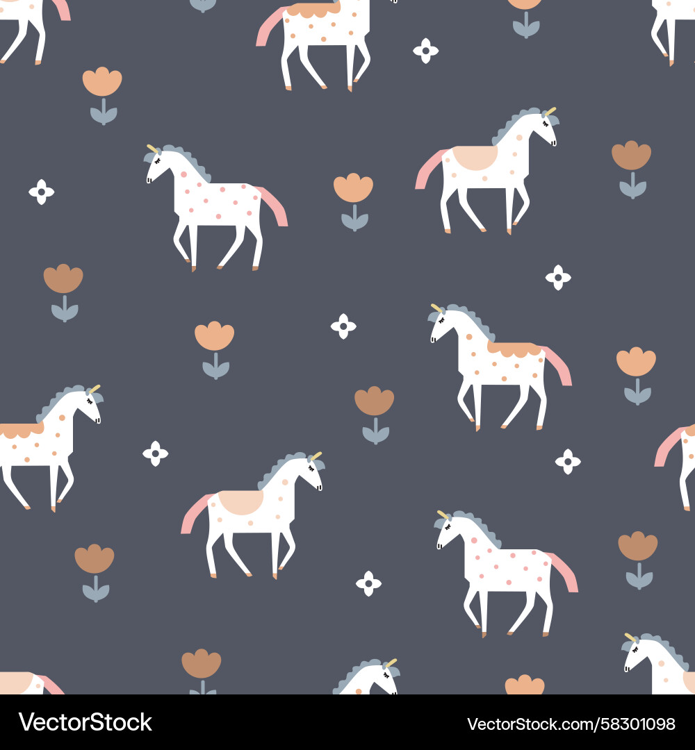 Cute Unicorn Repeat Pattern Vector Image
