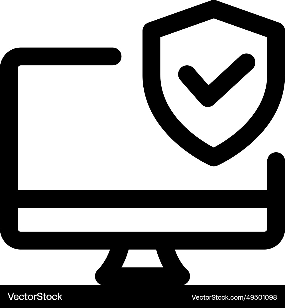 Desktop shield safeguards the computer system Vector Image