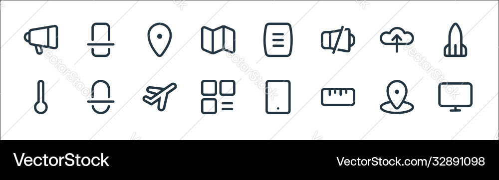 Device line icons linear set quality Device line icons linear set quality vector image