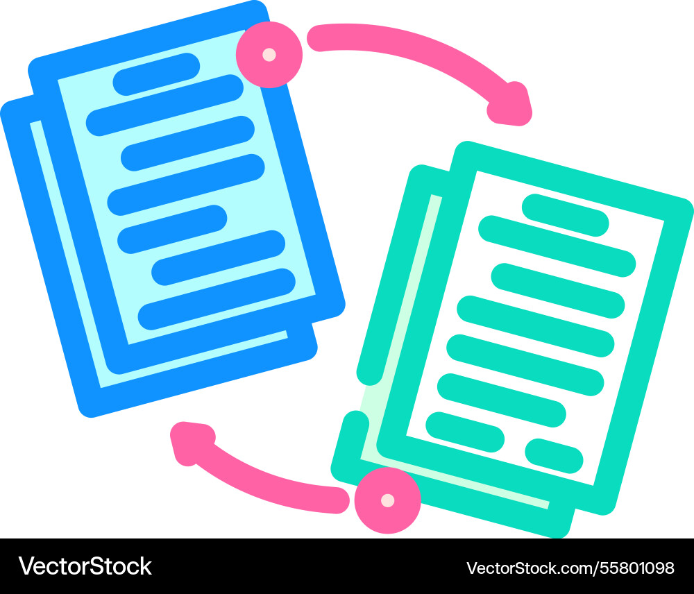 Document sharing hybrid work color icon Document sharing hybrid work color icon vector image