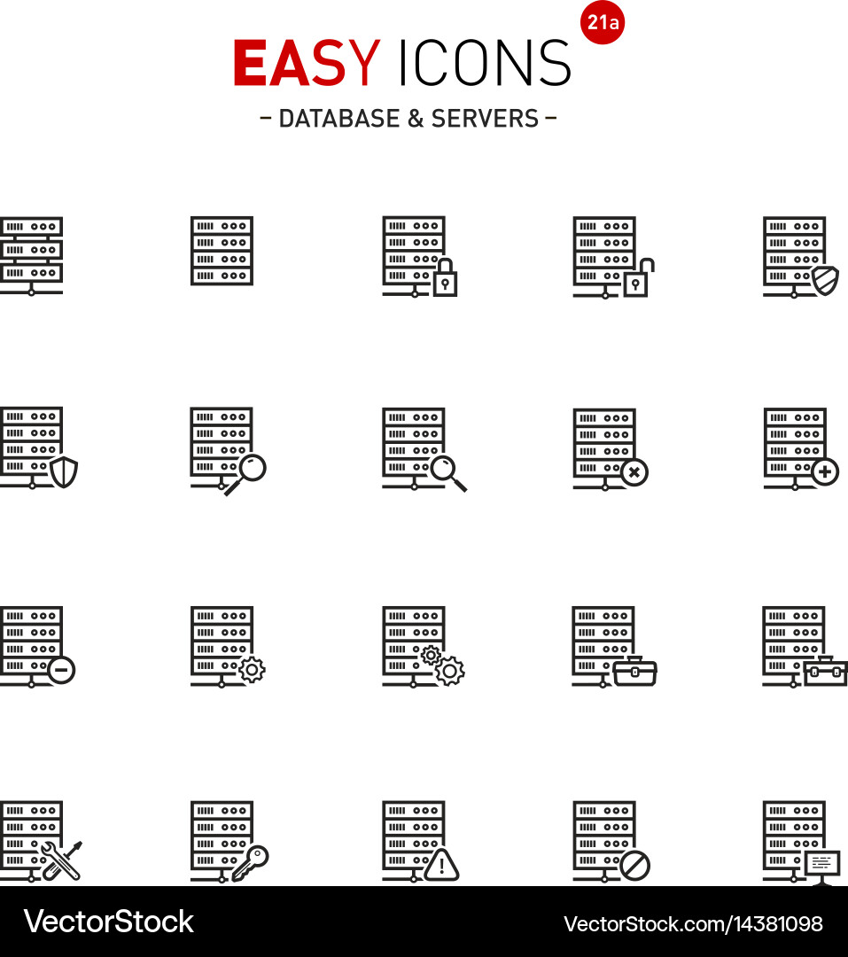 Easy icons 20a database vector image