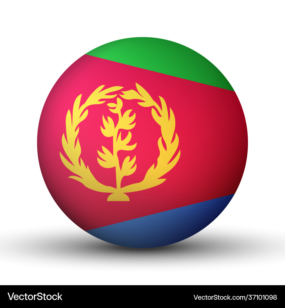 Glass light ball with flag eritrea round Glass light ball with flag eritrea round vector image