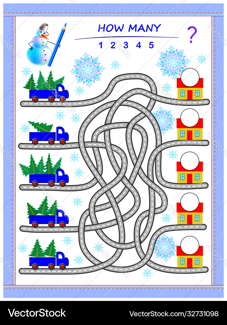 Logic puzzle game for children with labyrinth Logic puzzle game for children with labyrinth vector image