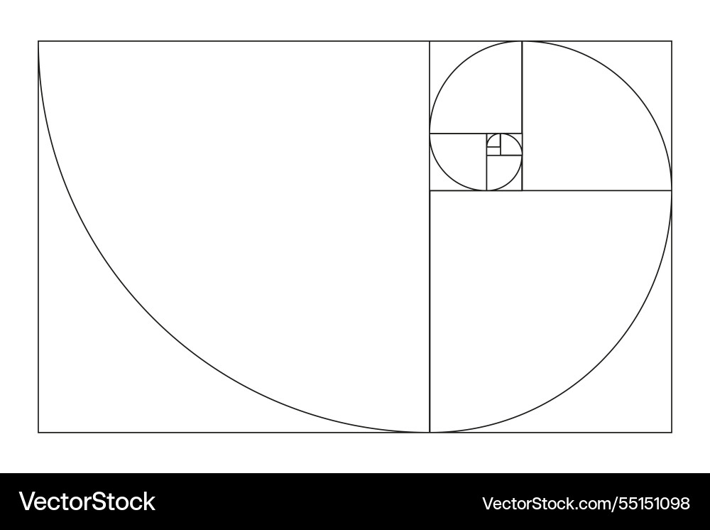 Methode goldene Schnitt fibonacci Array Zahlen Methode goldene Schnitt fibonacci Array Zahlen vektorbild