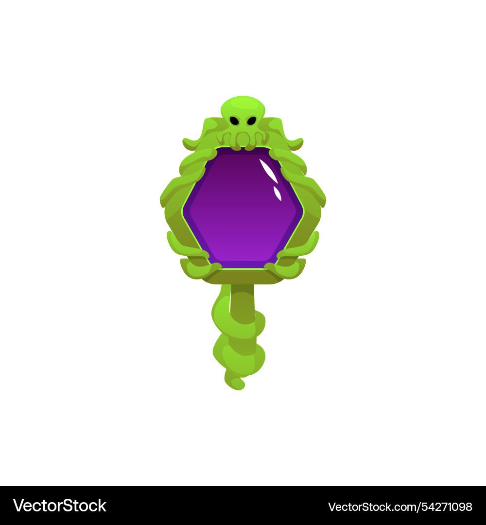Mirror with jellyfish entwined snake frame handle Vector Image