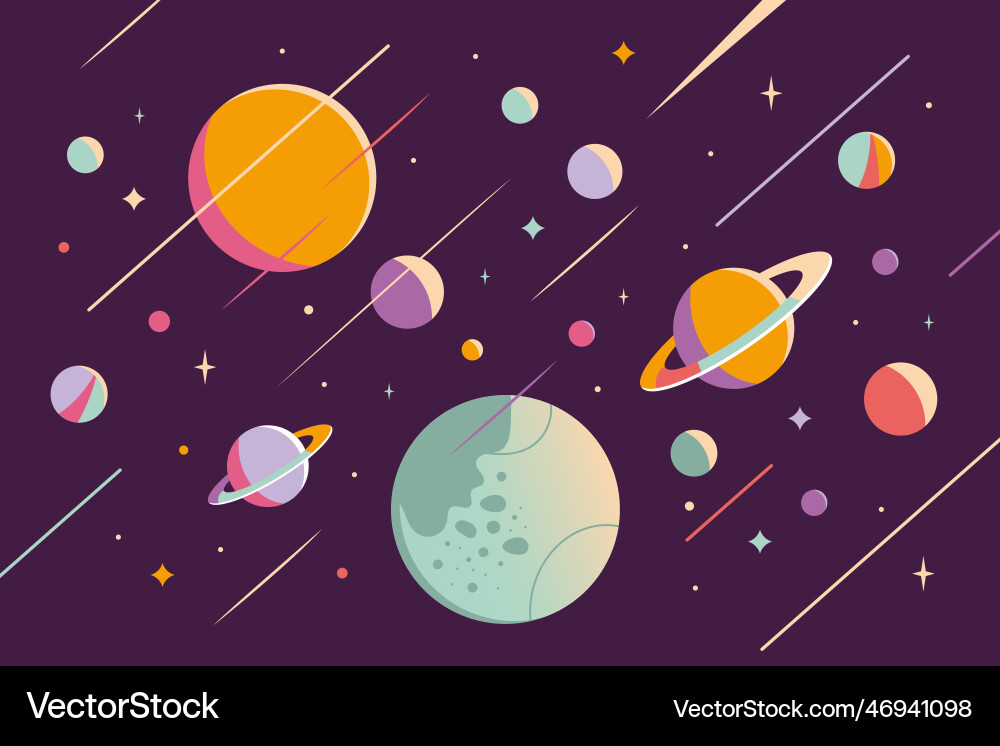 Outer space abstract background with planets Outer space abstract background with planets vector image