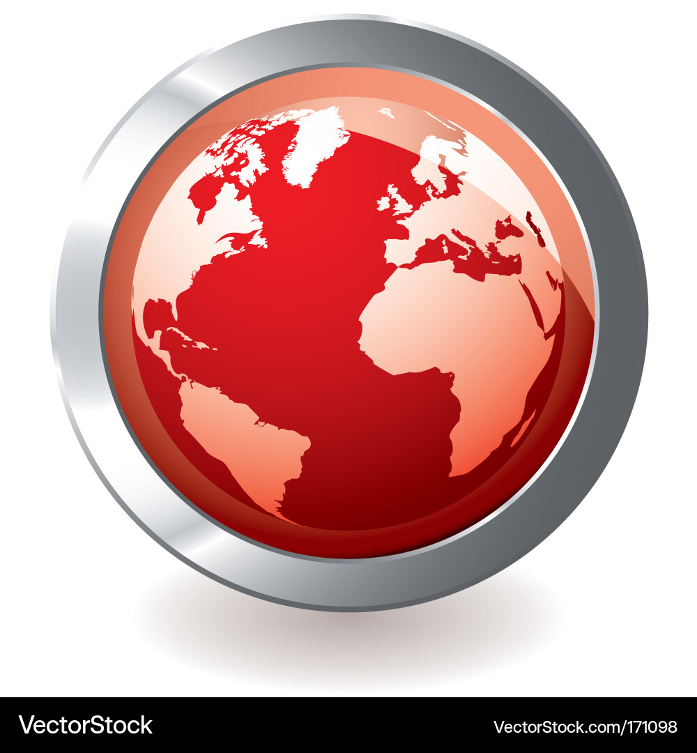 Red Globe Button vector image