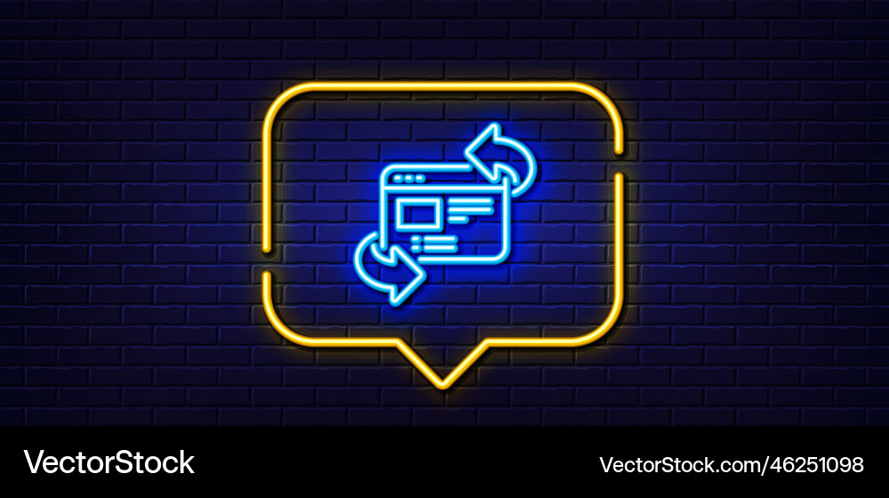 Refresh website line icon update web page sign Vector Image