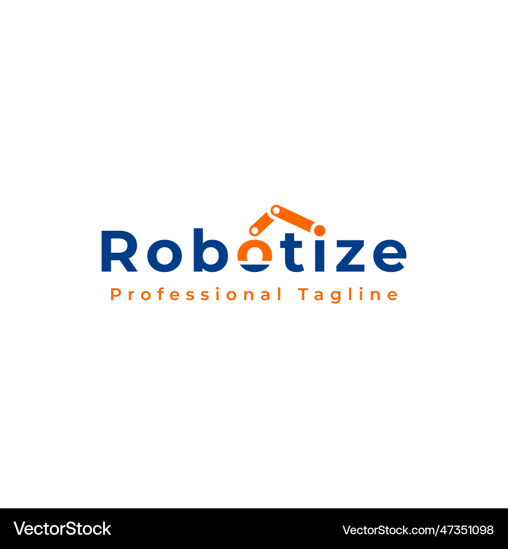 Robotize logotype a wordmark created from Robotize logotype a wordmark created from Vector Image