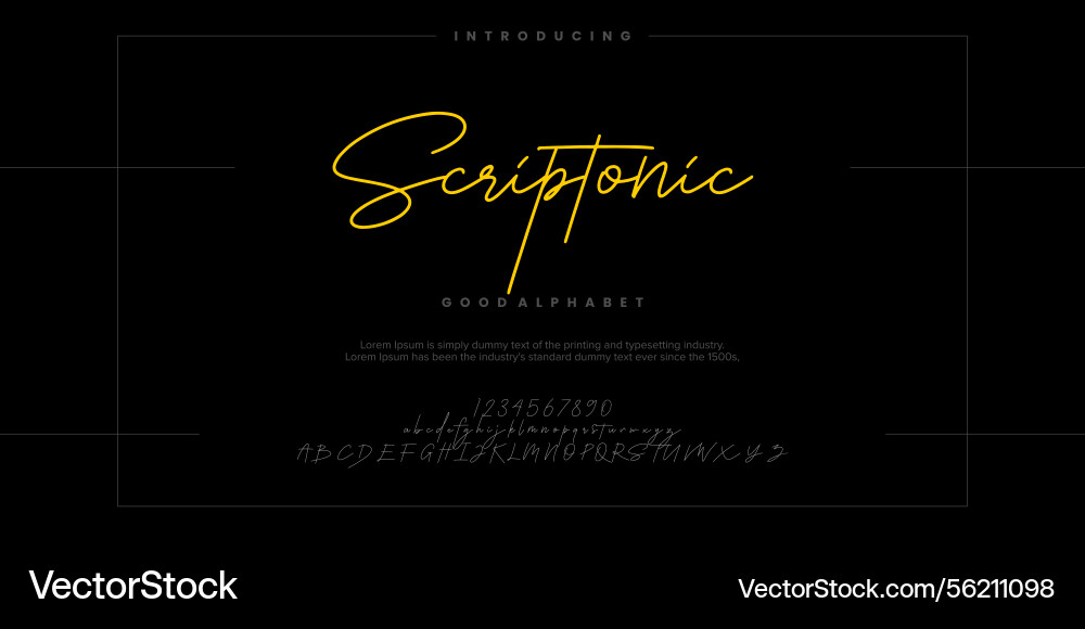 Scriptonic modern minimal abstract alphabet fonts Scriptonic modern minimal abstract alphabet fonts vector image