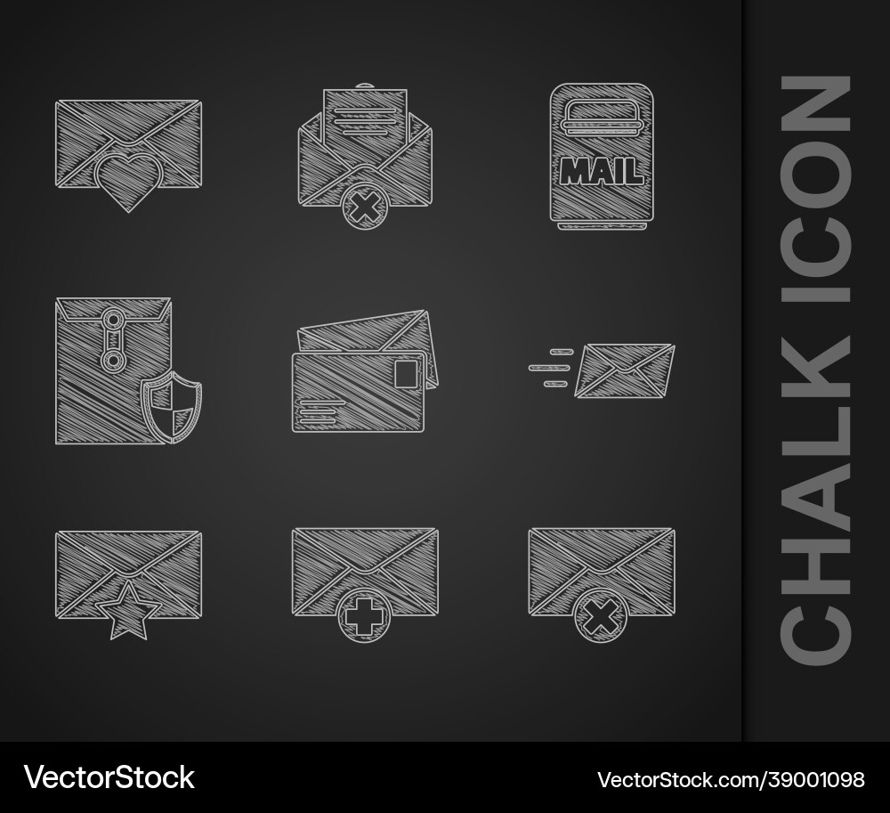 Set envelope received message concept delete Set envelope received message concept delete vector image
