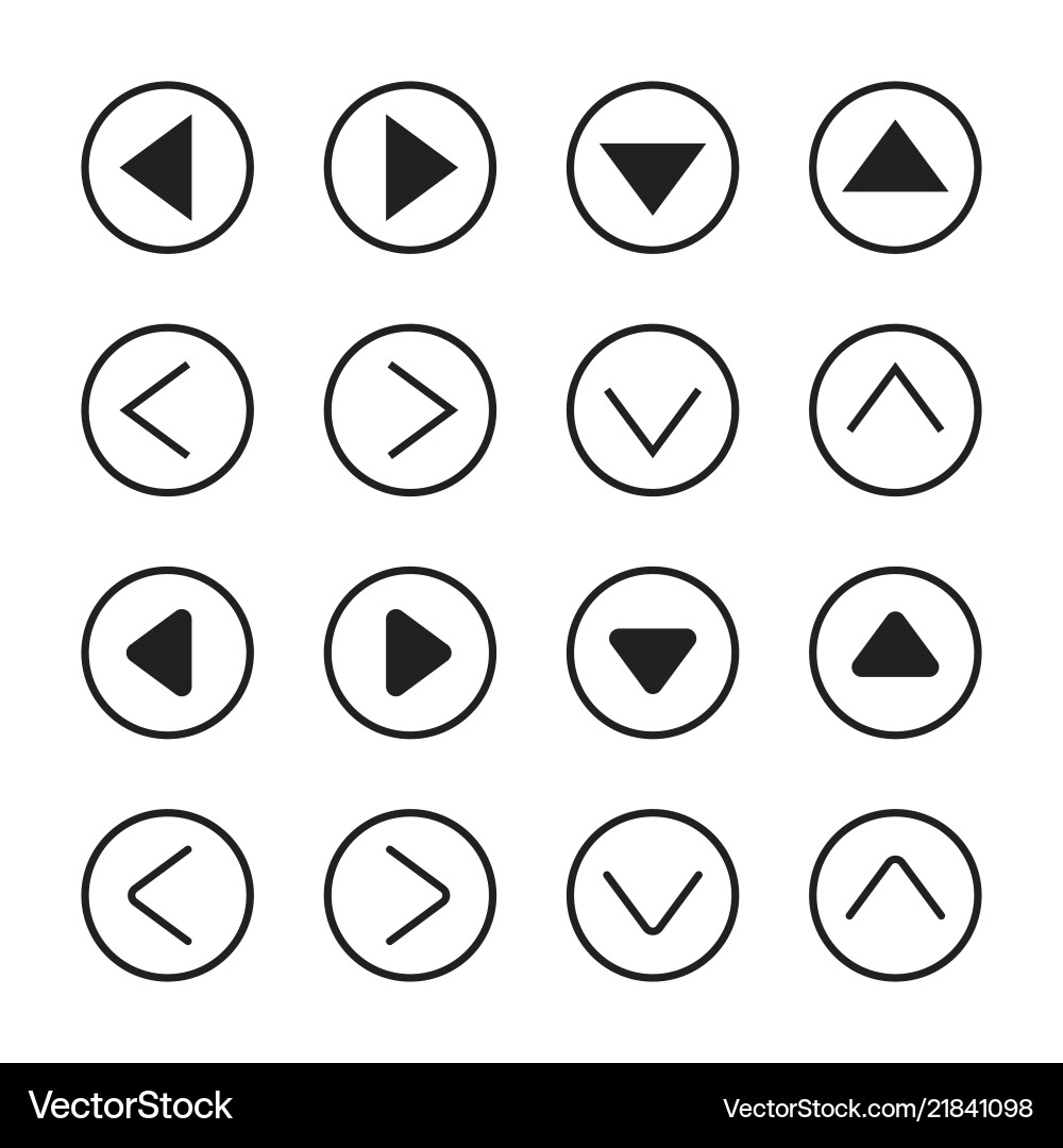 Set of linear arrows Vector Image