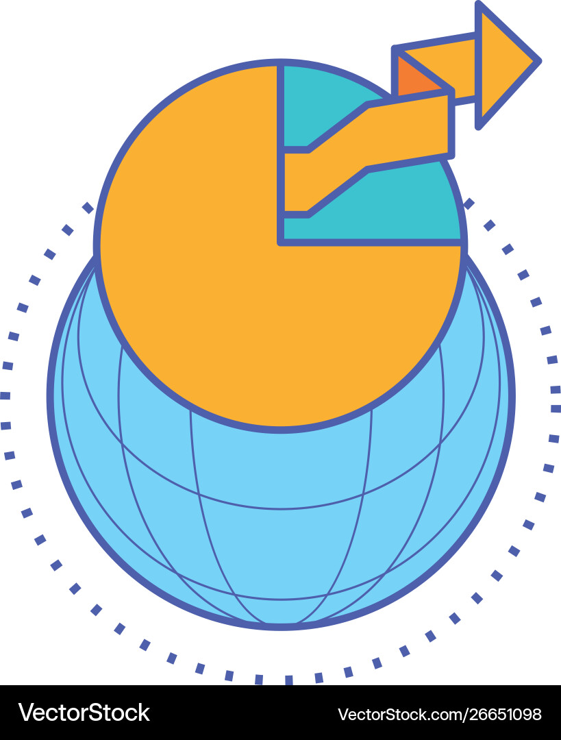 Sphere browser with statistical graphics circular Sphere browser with statistical graphics circular Vector Image