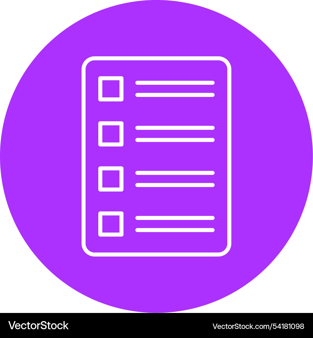 Task list line circle icon vector image