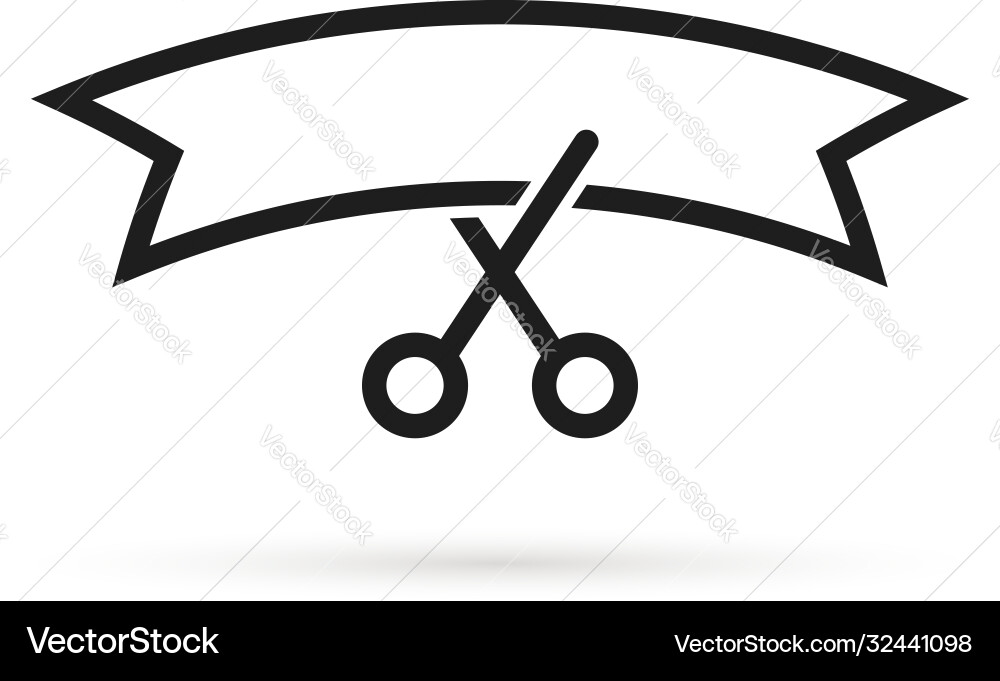 Thin Line Scissors - Launch Icon vector image