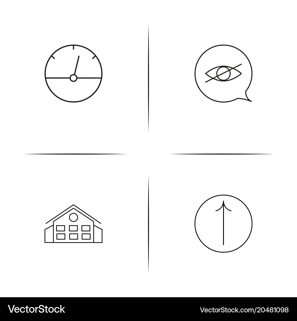 User interface simple linear icons set outlined vector image