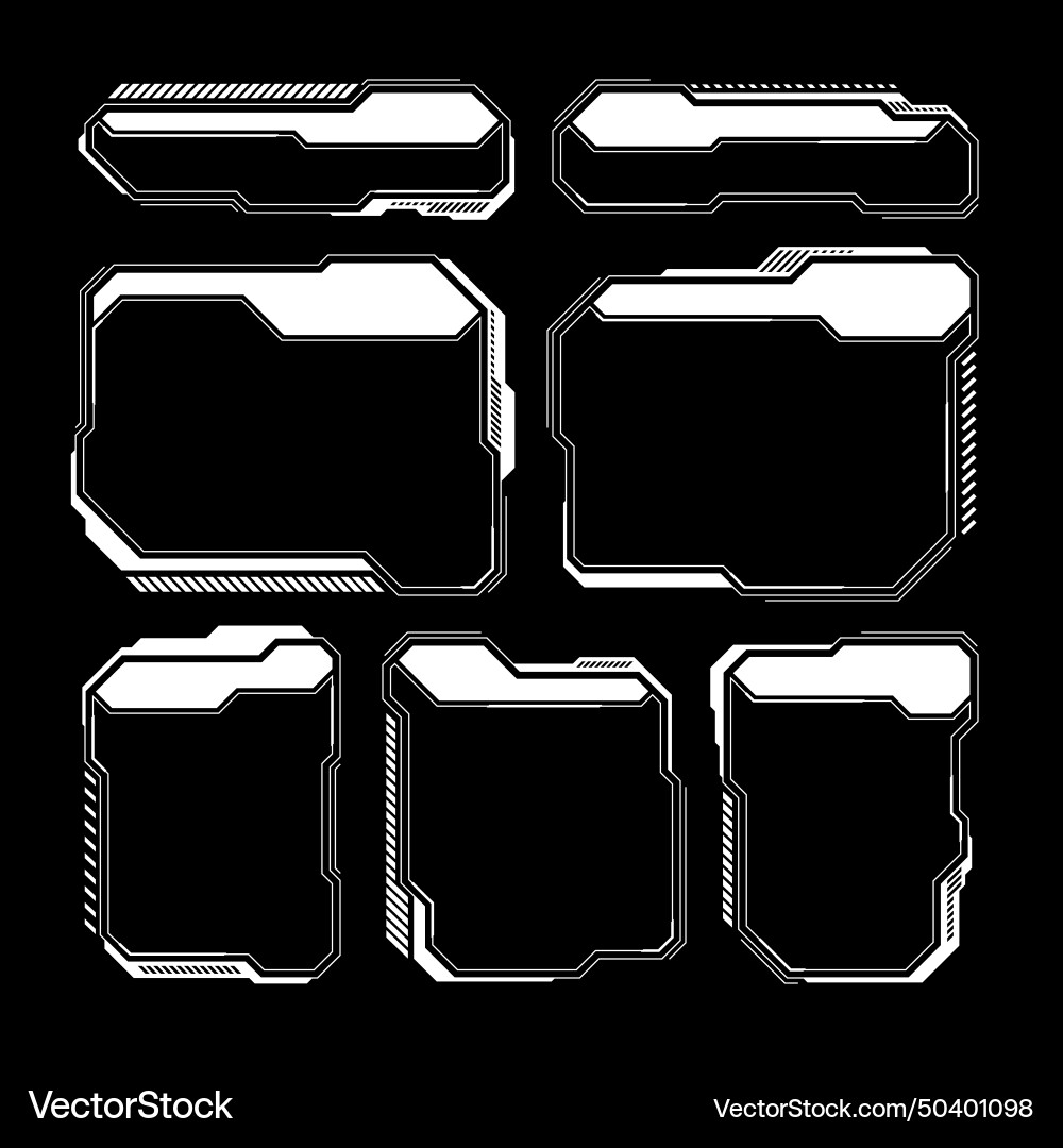 White futuristic hud ui elements sci-fi user White futuristic hud ui elements sci-fi user vector image