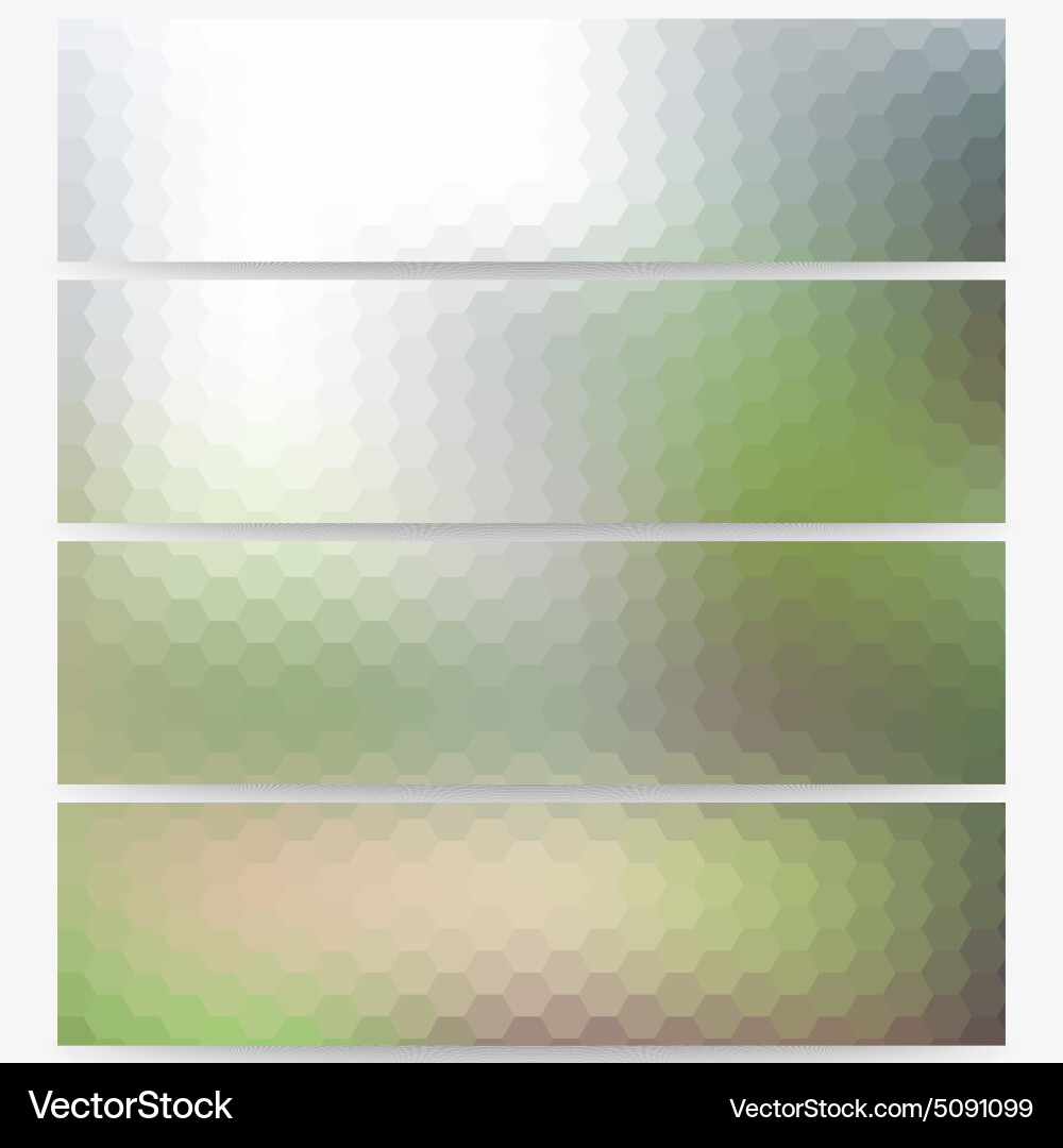 Abstract hexagonal headers set blurred design Vector Image