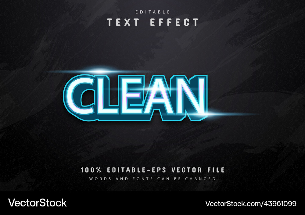 Clean text editable effect Clean text editable effect vector image