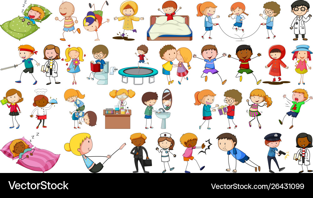 Collection simple characters Vector Image