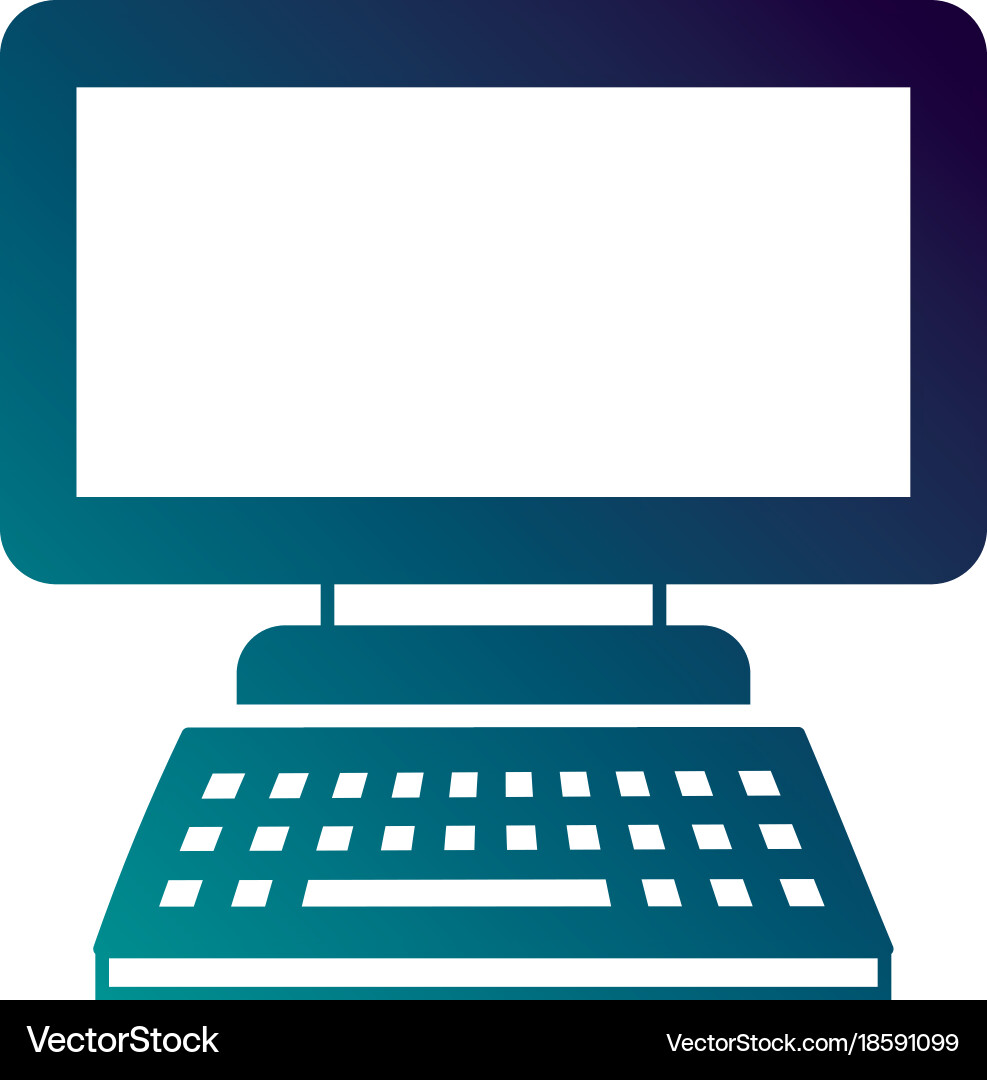Computer monitor with keyboard technology gadget vector image