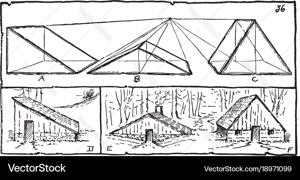 Drawing house forms create the three basic vector image