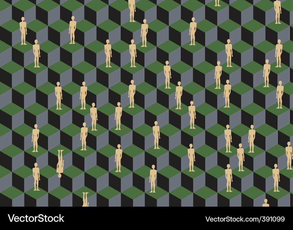Figures on the cube pattern Vector Image