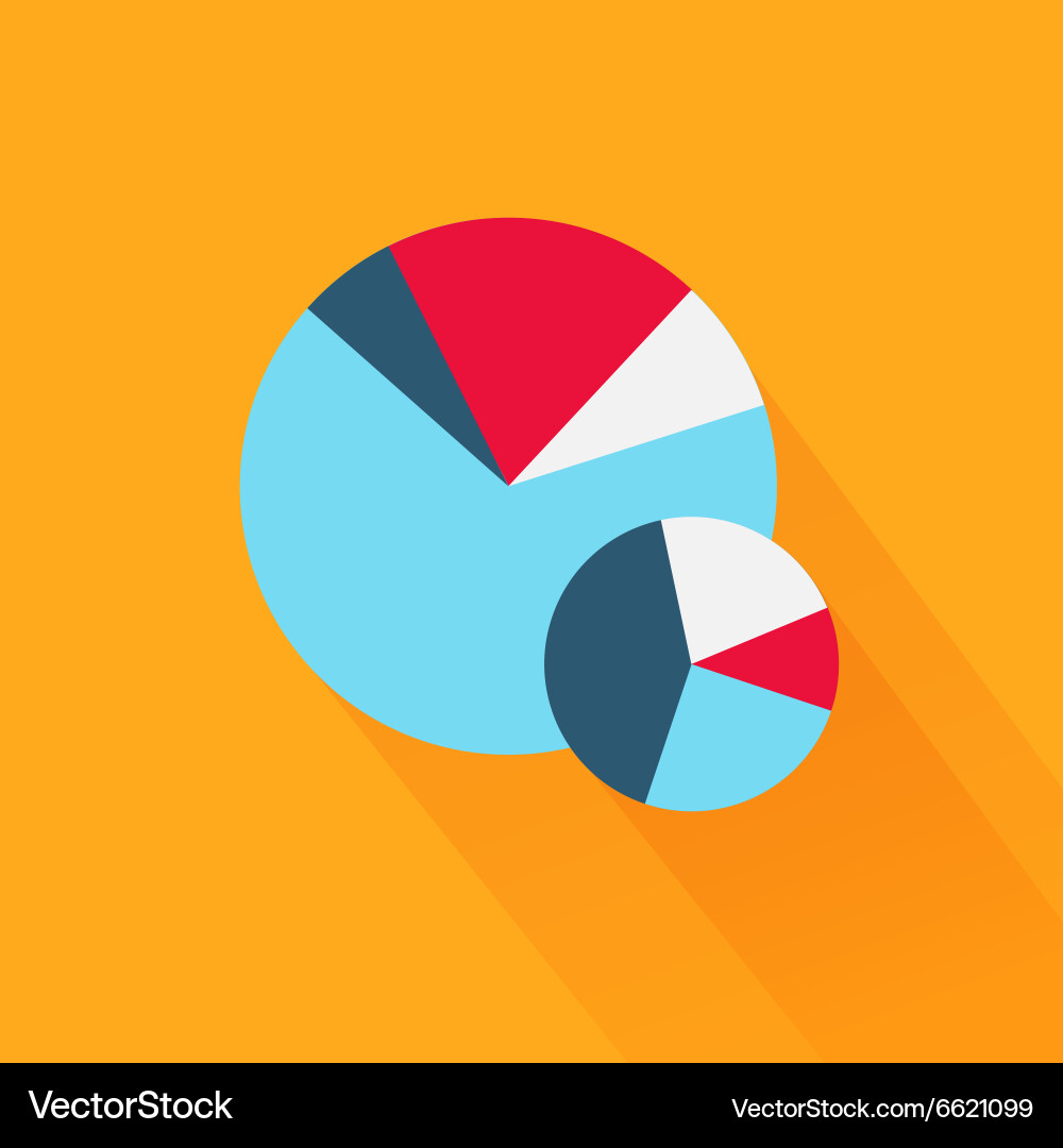 Flat Pie Chart Data Visualization vector image