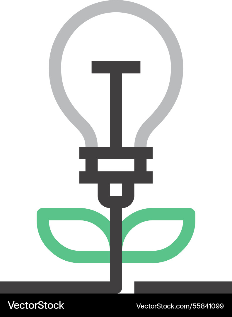 Green energy flat line web icon concept Green energy flat line web icon concept vector image