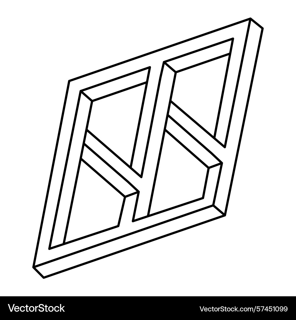 Impossible shape line design object isolated Vector Image