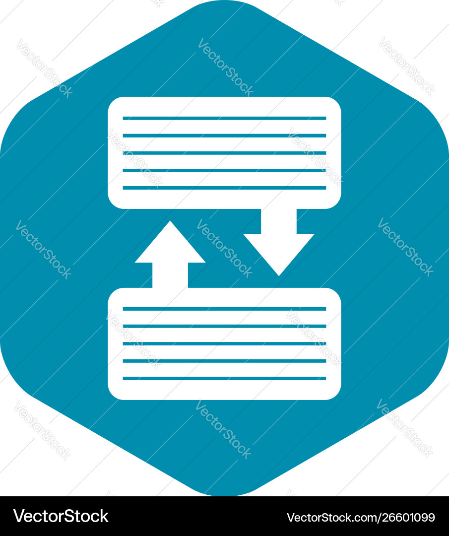 Infographic blocks with arrows icon simple style Infographic blocks with arrows icon simple style vector image