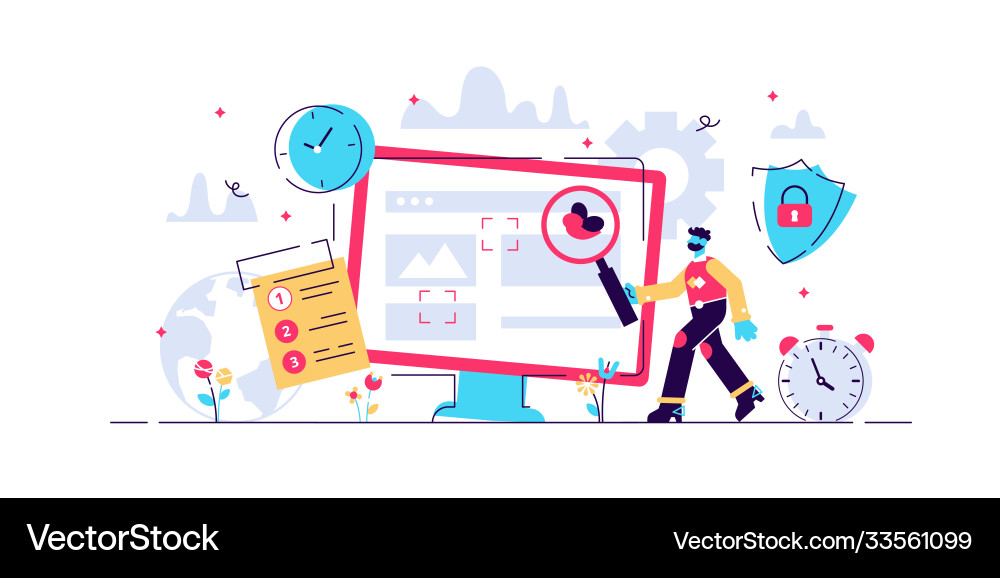 Konzept-Anwendungsprüfung Debugging vektorbild