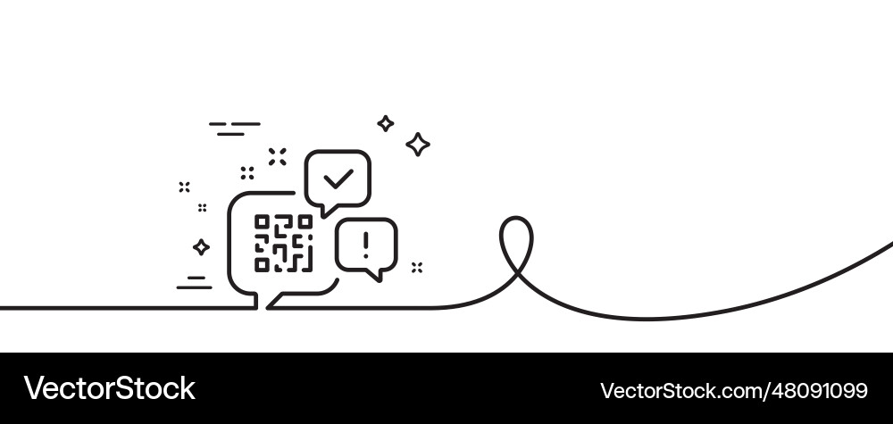 Qr code line icon scan barcode sign continuous Qr code line icon scan barcode sign continuous vector image