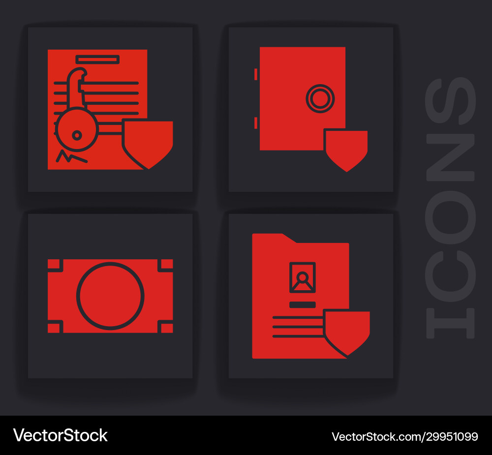 Set document with shield key Set document with shield key vector image