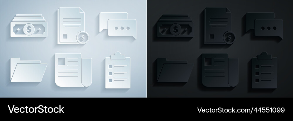 Set file document speech bubble chat Vector Image