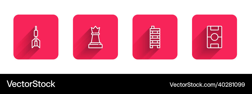 Set line dart arrow chess mahjong pieces Set line dart arrow chess mahjong pieces vector image