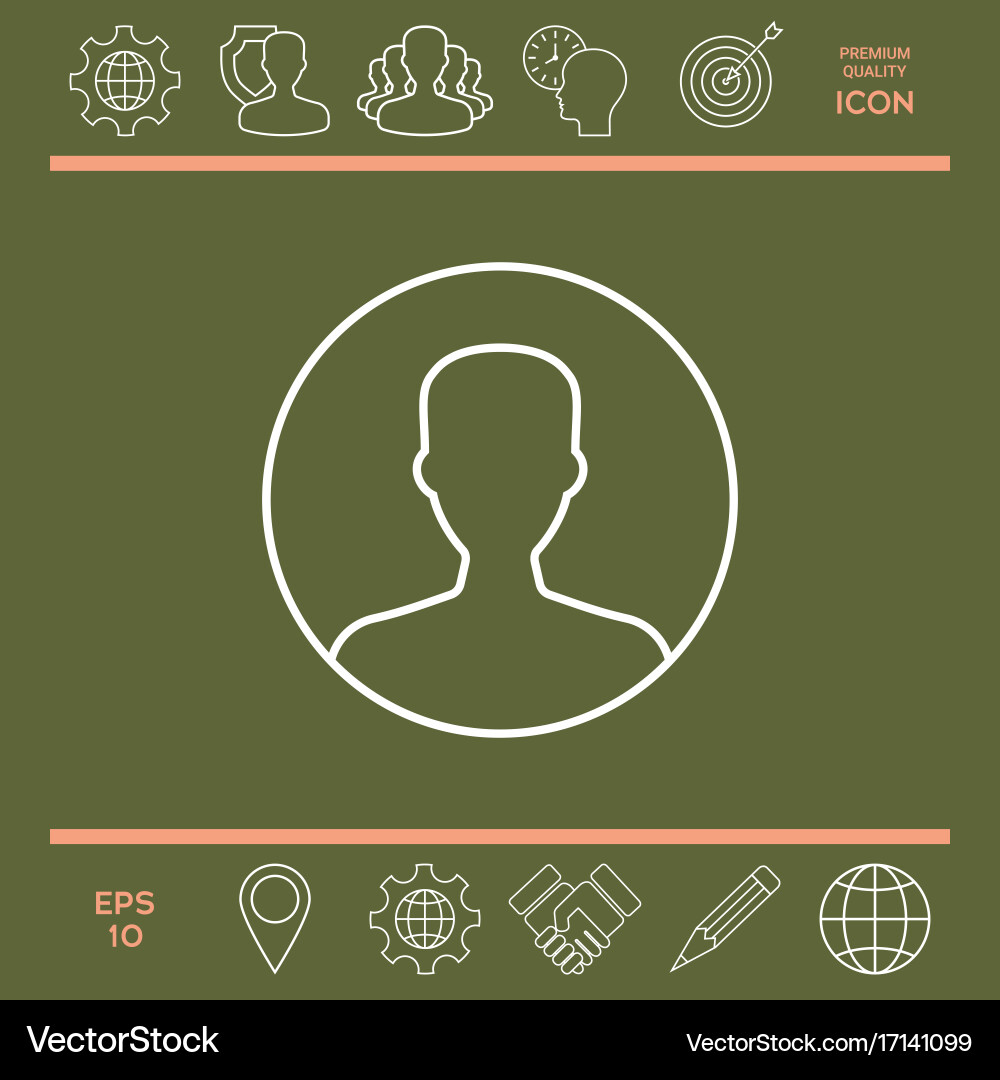 Symbol of user icon in circle profile line vector image