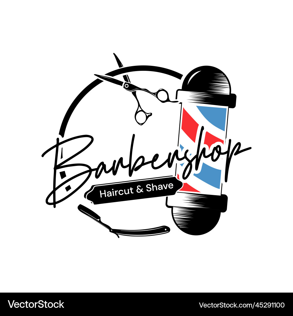 Barbershop Logo Vintage Stil Barbershop Logo Vintage Stil vektorbild