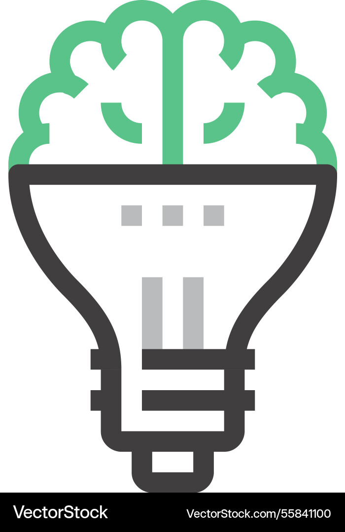 Brain power flat line web icon concept Brain power flat line web icon concept vector image